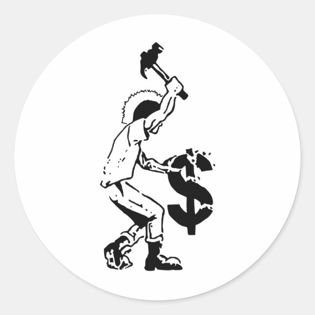 Sticker Rond Capitalisme pur (Devant)