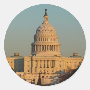 Sticker Rond Capitol à Noël Washington DC Holiday