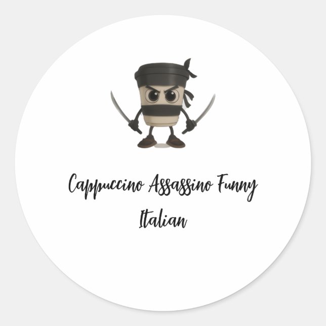 Sticker Rond Cappuccino Assassino (Devant)