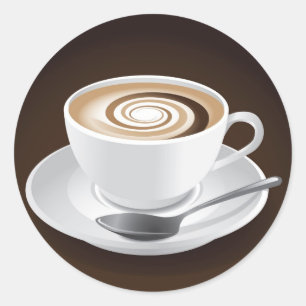 Sticker Rond Cappuccino Avec Éperon