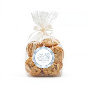 Sticker Rond Capricieux Frais Sur Le Marché Bleu Baby Shower De