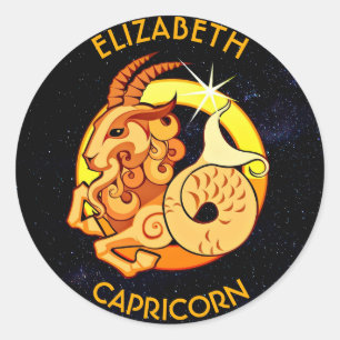 Sticker Rond Capricorn Zodiac Anniversaire Connexion Avec Votre