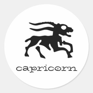 Sticker Rond Capricorne en noir