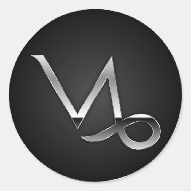 Sticker Rond Capricorne - Symbole zodiaque (Devant)