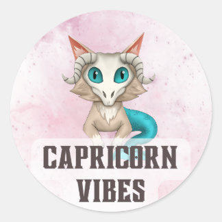 Sticker Rond Capricorne zodiaque pour les amateurs d'astrologie