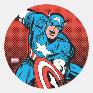 Sticker Rond Captain America Shield