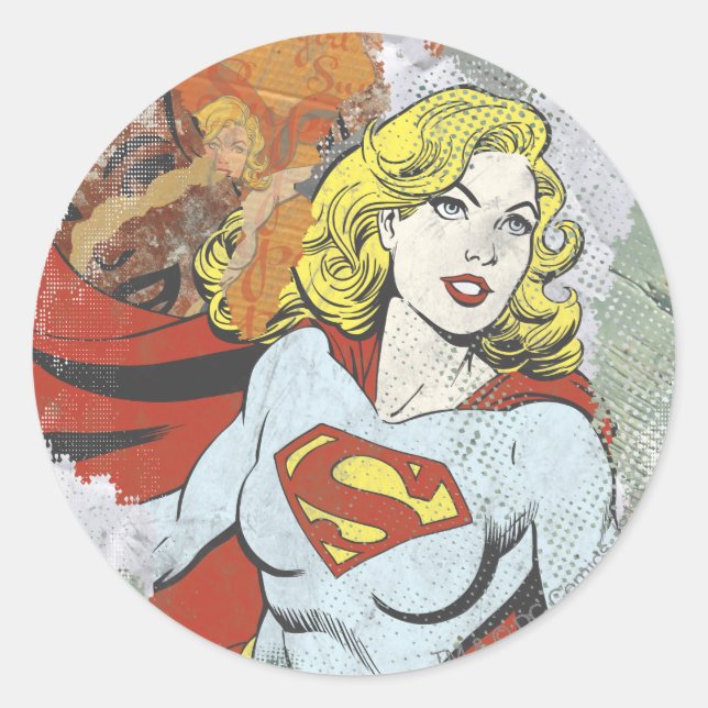 Sticker Rond Capteurs de bande dessinée Supergirl 2 (Devant)