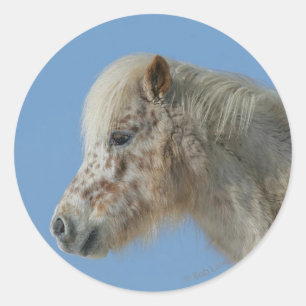Sticker Rond Capture d'écran du cheval miniature