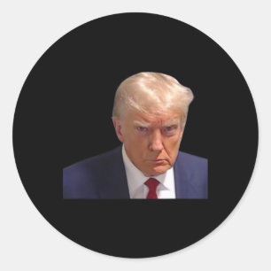 Sticker Rond Capture d'écran Trump 1er photo Donald Prison Tiré