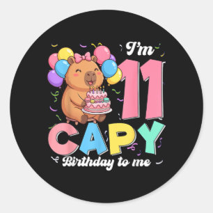 Sticker Rond Capy 11 ans Joyeux Anniversaire pour le 11ème Anni