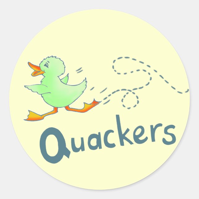 Sticker Rond Caquettes amusantes collier de canard vert fou (Devant)