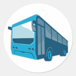 Sticker Rond car de touristes de navette rétro