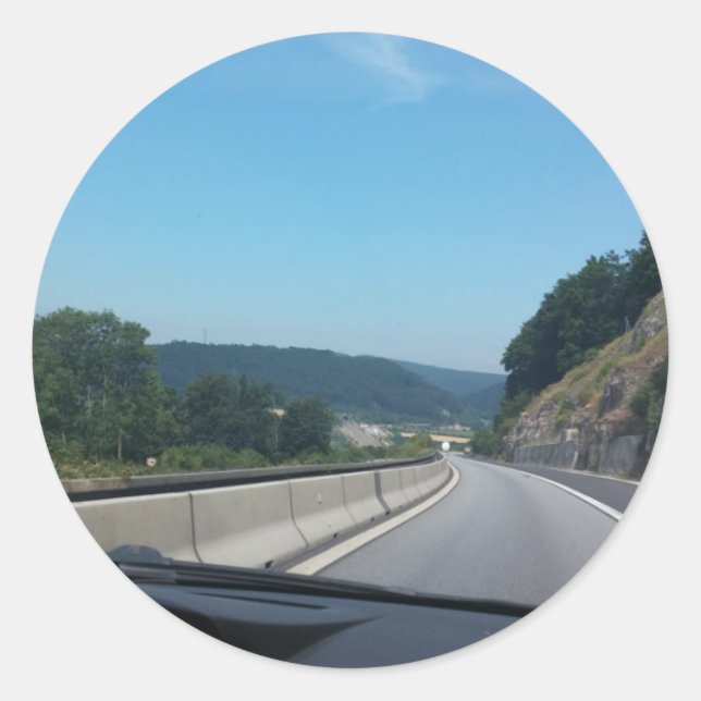 Sticker Rond Car Holiday Mountains (Devant)