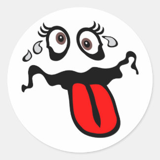 Sticker Rond Caractère de dessin amusant