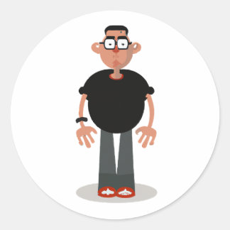 Sticker Rond Caractère de dessin unique