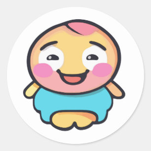 Sticker Rond Caractère Kawaii adorable - Carton mignon