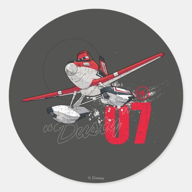 Sticker Rond Caractère poussiéreux Art 3 (Devant)