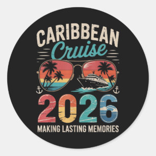 Sticker Rond Caraibes Croisière 2026 Voyage Vacation Correspond