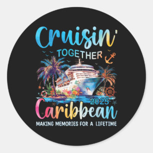 Sticker Rond Caraibes Croisière Famille Vacances 2025 Croisin’ 