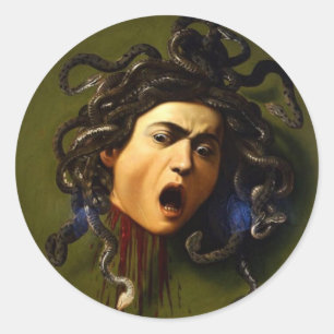Sticker Rond Caravaggio Medusa (1597)