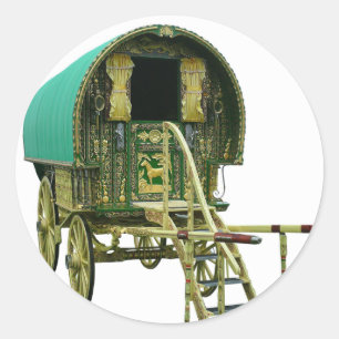 Sticker Rond Caravane de bowtop tzigane