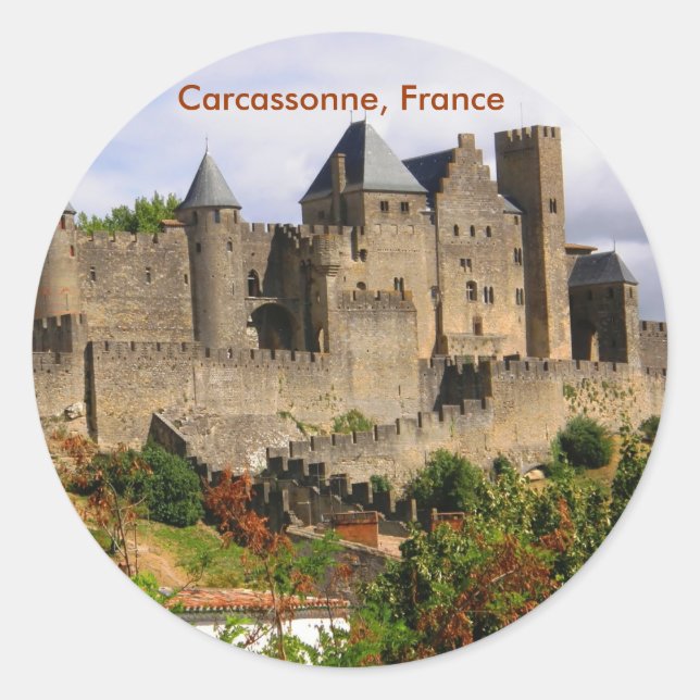 Sticker Rond Carcassonne, France (Devant)