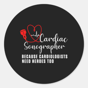 Sticker Rond Cardiac Sonographe Echo Tech Apprendre Rdcs