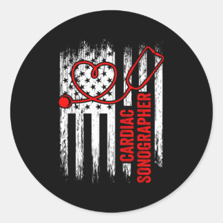 Sticker Rond Cardiac Sonographe Echo Tech Rdcs