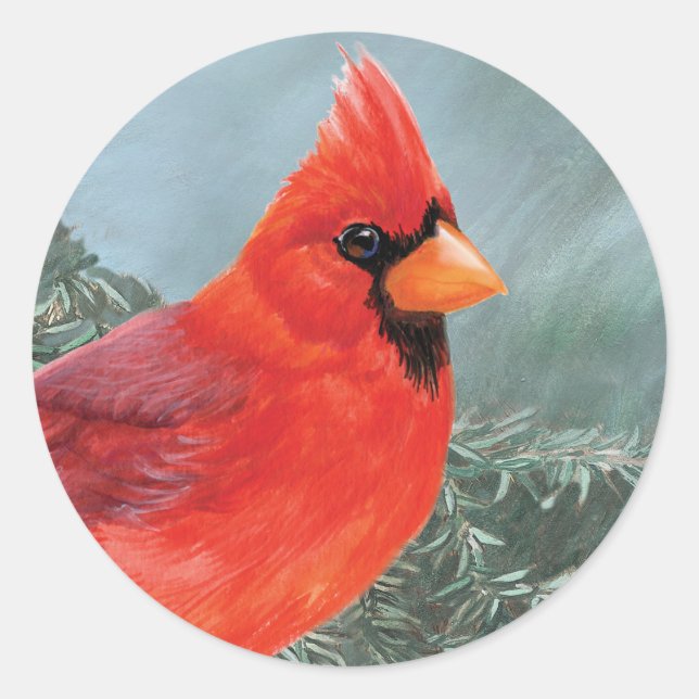 Sticker Rond Cardinal homme fier (Devant)
