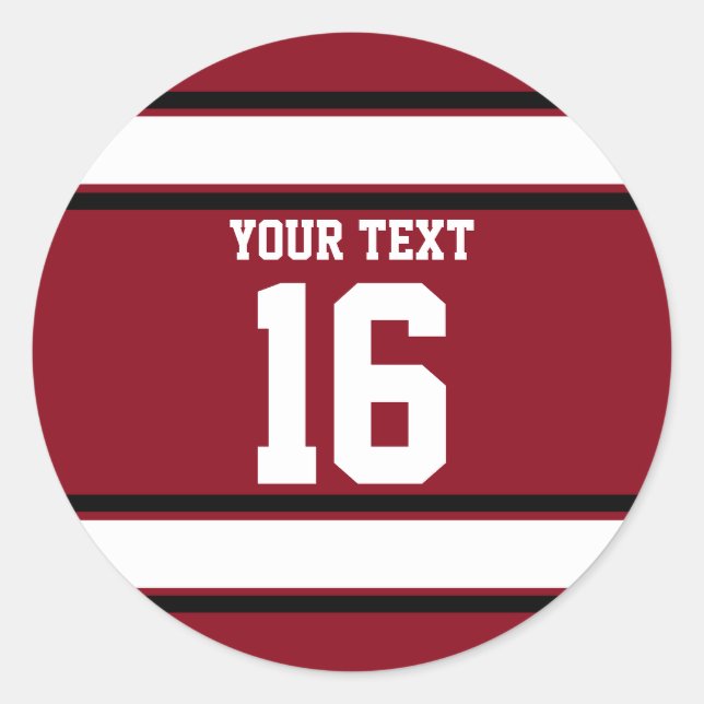 Sticker Rond Cardinal personnalisées Stripes sportives rouges e (Devant)