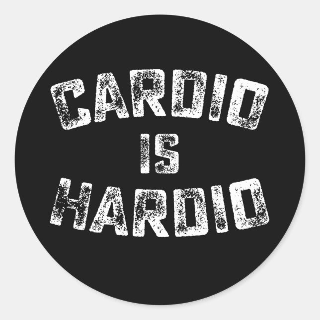 Sticker Rond Cardio Est Hardio Fitness Gym Entraînement (Devant)