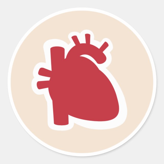 Sticker Rond Cardiologiste ou cardiologie rouge logo de coeur h (Devant)
