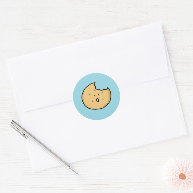Sticker Rond Caricature amusante de biscuits avec une pointe (Enveloppe)
