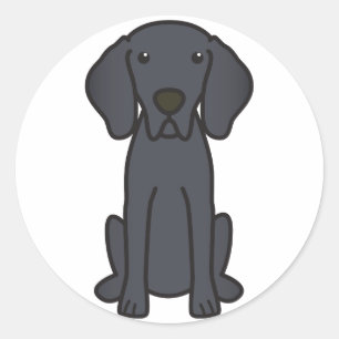 Sticker Rond Caricature de chien Weimaraner