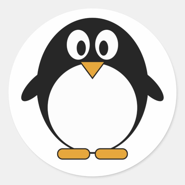 Sticker Rond Caricature de Cute Penguin Kawaii (Devant)