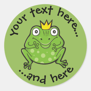 Sticker Rond Caricature de grenouille