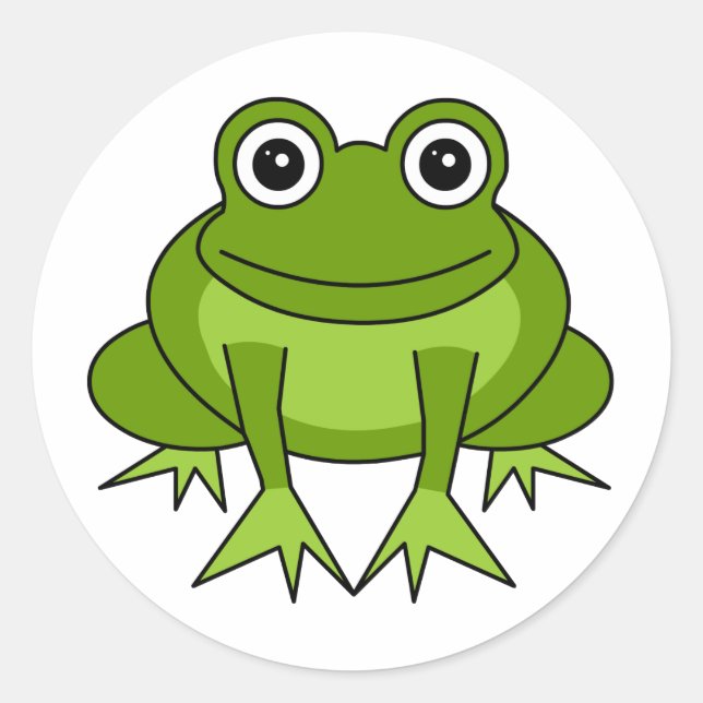 Sticker Rond Caricature de la Grenouille - Prince en formation (Devant)