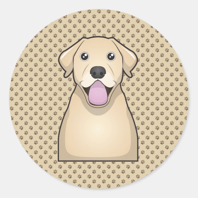 Sticker Rond Caricature de l'unité de récupération du Labrador  (Devant)