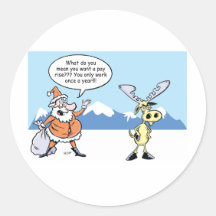 Caricature de Noël Père Noël et le renne saisissan