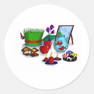 Sticker Rond Caricature de Norooz