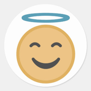 Sticker Rond Caricature drôle Angel Emoji