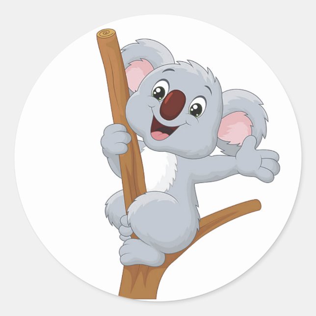 Sticker Rond Caricature Koala Bear (Devant)