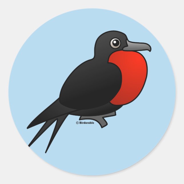 Sticker Rond Caricature Magnifique Frigatebird (Devant)