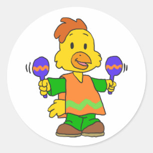Sticker Rond Caricature mexicaine de Chick Choisir la couleur