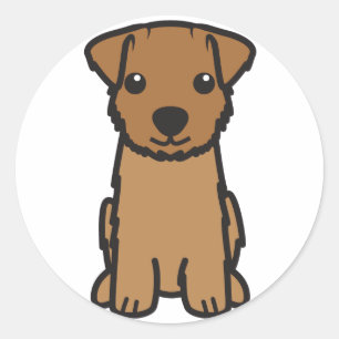Sticker Rond Caricature Norfolk Terrier Dog