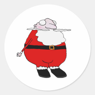 Sticker Rond Caricature Père Noël