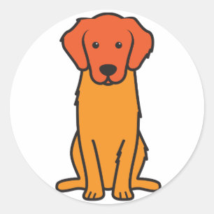 Sticker Rond Caricature pour chien d'or