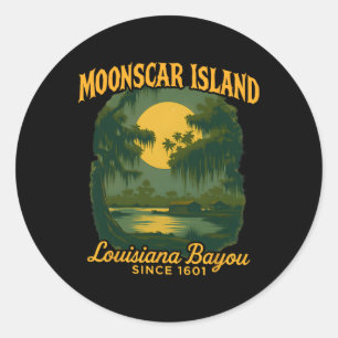 Sticker Rond Caricature rétrospective Halloween Zombie Island 1