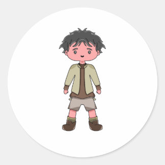 Sticker Rond caricatures autocollantes