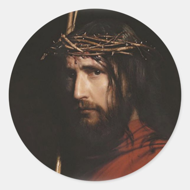 Sticker Rond Carl Heinrich Bloch - Christ (Détail) (Devant)